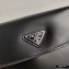 Prada Cleo Brushed Leather Shoulder Bag with Flap 1BD311 Black 2020