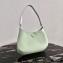 Prada Cleo Brushed Leather Shoulder Bag 1BC499 Aqua Green 2020