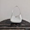 Prada Cleo Brushed Leather Shoulder Bag 1BC499 White 2020