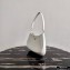 Prada Cleo Brushed Leather Shoulder Bag 1BC499 White 2020