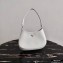 Prada Cleo Brushed Leather Shoulder Bag 1BC499 White 2020