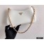 Prada Cleo Brushed Leather Shoulder Bag 1BC148 with Chain White 2020