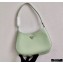 Prada Cleo Brushed Leather Shoulder Bag 1BC499 Aqua Green 2020