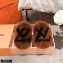 Louis Vuitton Mink Fur LV Suite Flat Mules Brown 2020