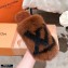 Louis Vuitton Mink Fur LV Suite Flat Mules Brown 2020