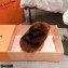 Louis Vuitton Mink Fur LV Suite Flat Mules Brown 2020