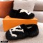 Louis Vuitton Mink Fur Dreamy Slippers Black 2020