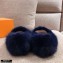 Louis Vuitton Mink Fur Dreamy Slippers Navy Blue 2020