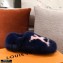 Louis Vuitton Mink Fur Dreamy Slippers Navy Blue 2020