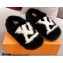 Louis Vuitton Mink Fur Dreamy Slippers Black 2020