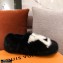 Louis Vuitton Mink Fur Dreamy Slippers Black 2020