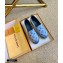 Louis Vuitton Monogram Starboard Flat Espadrilles Satin Blue 2020