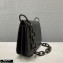Prada Vintage Chain Shoulder Bag 6671 Leather Black 2020