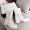 Gucci GG Canvas and Leather Boots White with Interlocking G 2020