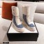 Gucci GG Canvas and Leather Boots Blue with Interlocking G 2020