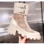 Gucci GG Canvas and Leather Boots Beige with Interlocking G 2020