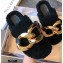 JW Anderson Shearling Chain Loafer Mules Black 2020