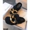JW Anderson Shearling Chain Loafer Mules Black 2020
