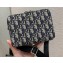 Dior Pouch with Shoulder Strap Camera Case Bag In Oblique Canvas Blue 2020