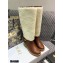 Dior Heel 3.5cm Calfskin and Shearling D-Furious Boots Dark Tan 2020