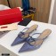 Valentino Heel 4.5cm VLogo Signature Patent Leather Mules Blue 2020