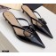 Valentino Heel 4.5cm VLogo Signature Patent Leather Mules Black 2020