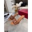 Valentino Heel 6.5cm VLogo Leather Mules Brown 2020