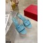 Valentino Heel 6.5cm VLogo Leather Mules Light Blue 2020