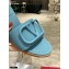 Valentino Heel 6.5cm VLogo Leather Mules Light Blue 2020