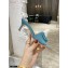 Valentino Heel 6.5cm VLogo Leather Mules Light Blue 2020