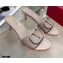 Valentino Heel 6.5cm VLogo Leather Mules Gray 2020