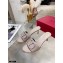 Valentino Heel 6.5cm VLogo Leather Mules Gray 2020