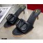 Valentino Heel 6.5cm VLogo Leather Mules Black 2020
