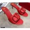 Valentino Heel 6.5cm VLogo Leather Mules Red 2020