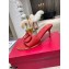 Valentino Heel 6.5cm VLogo Leather Mules Red 2020