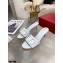 Valentino Heel 6.5cm VLogo Leather Mules White 2020