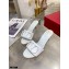 Valentino Heel 6.5cm VLogo Leather Mules White 2020
