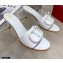 Valentino Heel 6.5cm VLogo Leather Mules White 2020