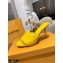 Louis Vuitton Heel 9.5cm Monogram Embossed Mules Yellow 2020