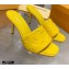 Louis Vuitton Heel 9.5cm Monogram Embossed Mules Yellow 2020