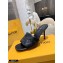 Louis Vuitton Heel 9.5cm Monogram Embossed Mules Black 2020