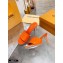 Louis Vuitton Heel 9.5cm Monogram Embossed Mules Orange 2020
