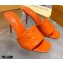 Louis Vuitton Heel 9.5cm Monogram Embossed Mules Orange 2020