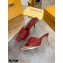 Louis Vuitton Heel 9.5cm Monogram Embossed Mules Burgundy 2020