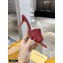Louis Vuitton Heel 9.5cm Monogram Embossed Mules Burgundy 2020