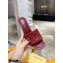 Louis Vuitton Heel 9.5cm Monogram Embossed Mules Burgundy 2020