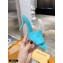 Louis Vuitton Heel 9.5cm Monogram Embossed Mules Sky Blue 2020