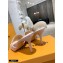 Louis Vuitton Heel 9.5cm Monogram Embossed Mules Pale Pink 2020
