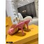 Louis Vuitton Heel 9.5cm Monogram Embossed Mules Pink 2020
