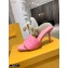 Louis Vuitton Heel 9.5cm Monogram Embossed Mules Pink 2020